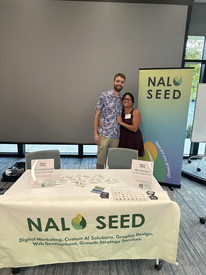 Kelly and Paul Jorg, co-founders of Nalo Seed, at their booth