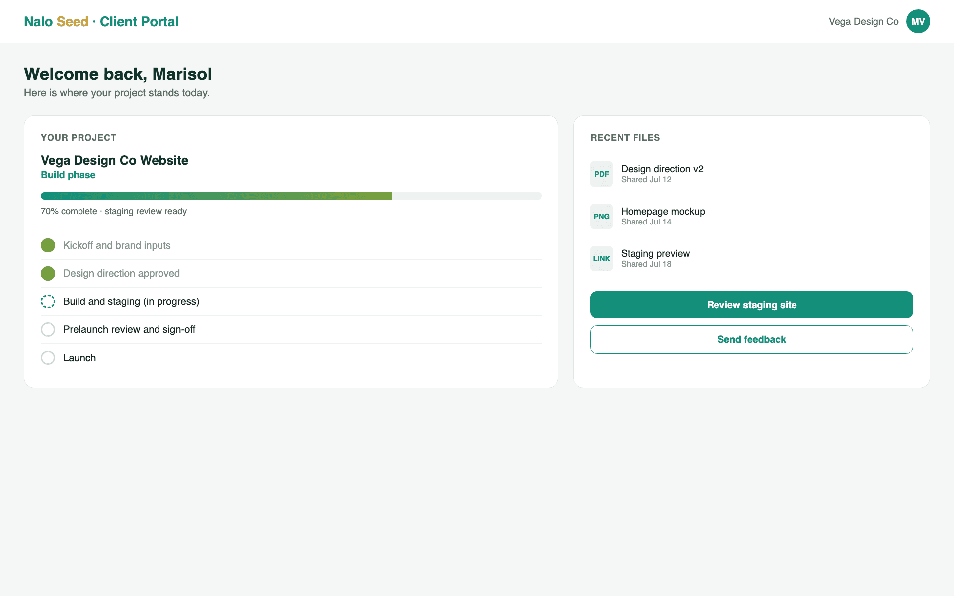 Client Portal interface preview