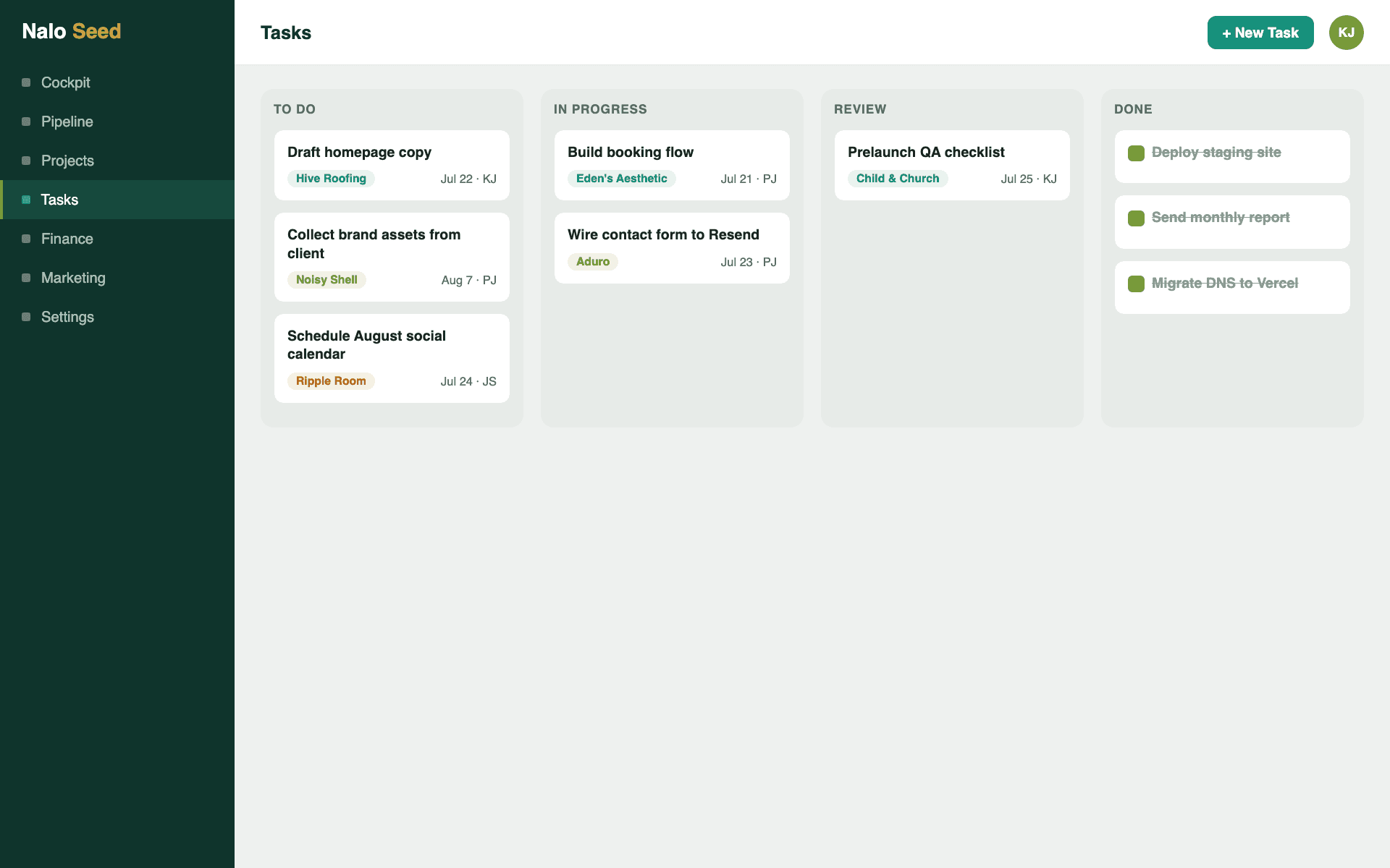 Task Management interface preview