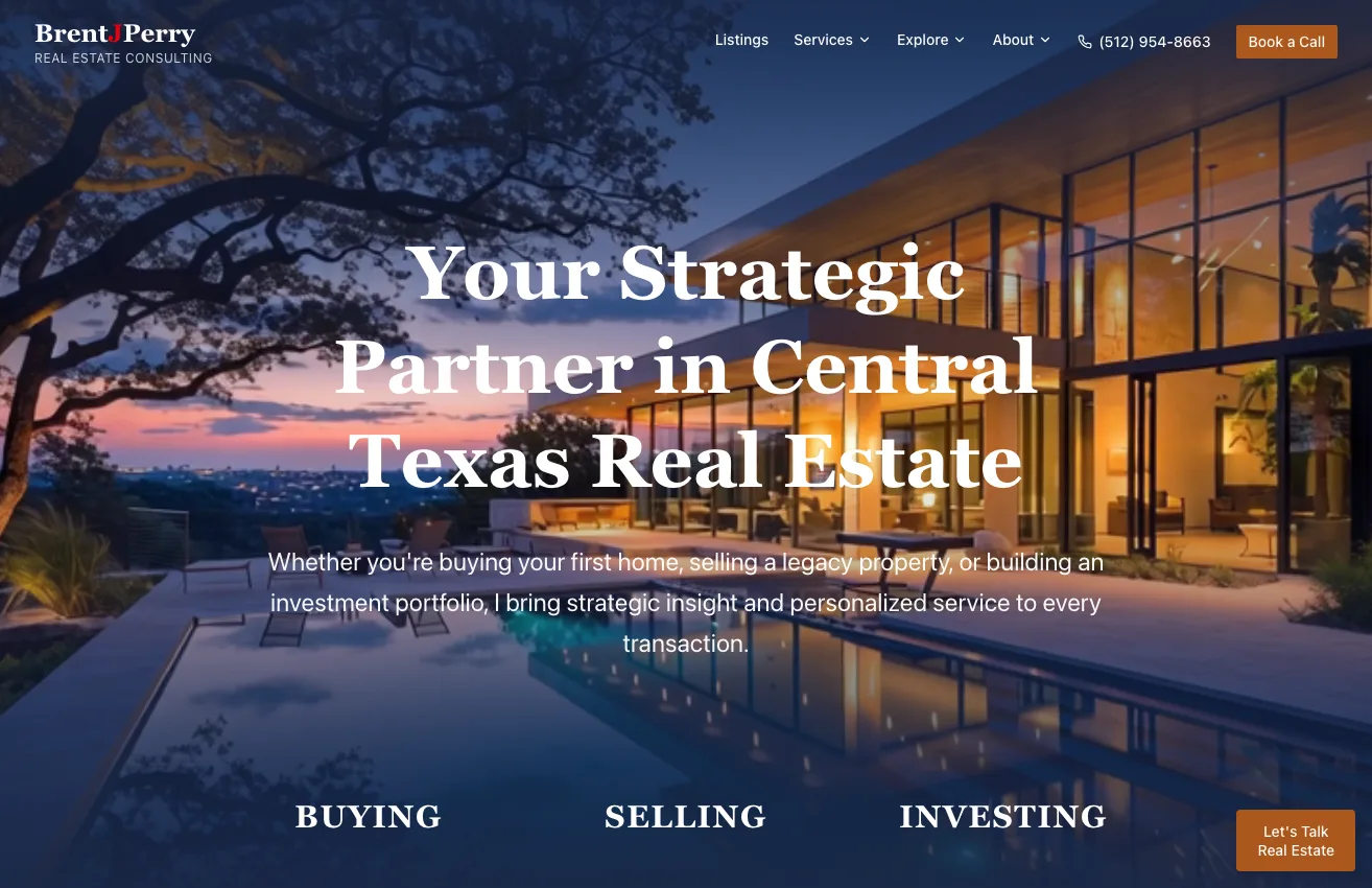 Brent J. Perry Real Estate website screenshot