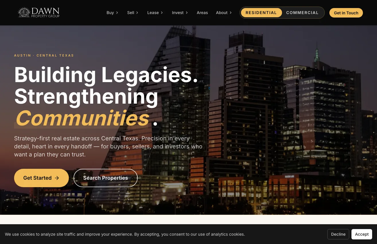 Dawn Property Group website screenshot