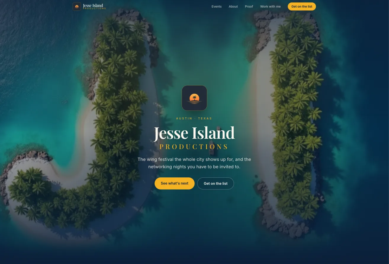 Jesse Island Productions website screenshot