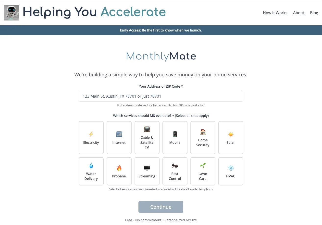 MonthlyMate website screenshot