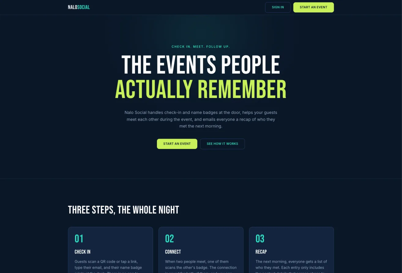 Nalo Social website screenshot