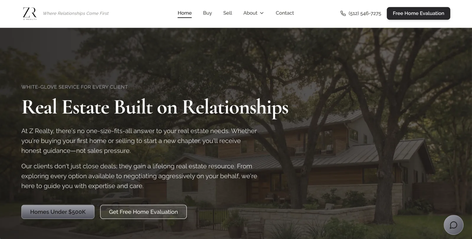Z Realty website screenshot